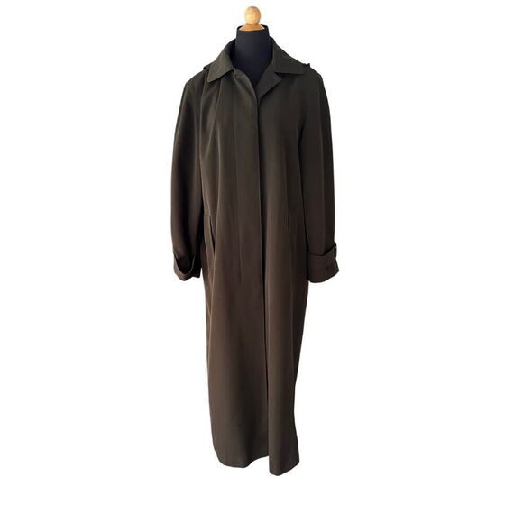 GALLERY BROWN TRENCH COAT WITH HOOD SIZE 8 - Picture 2 of 5